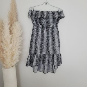 Dynamite high low strapless dress animal print